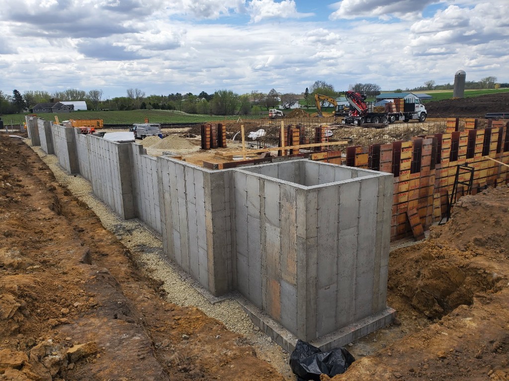 Residential foundation forms and concrete work
