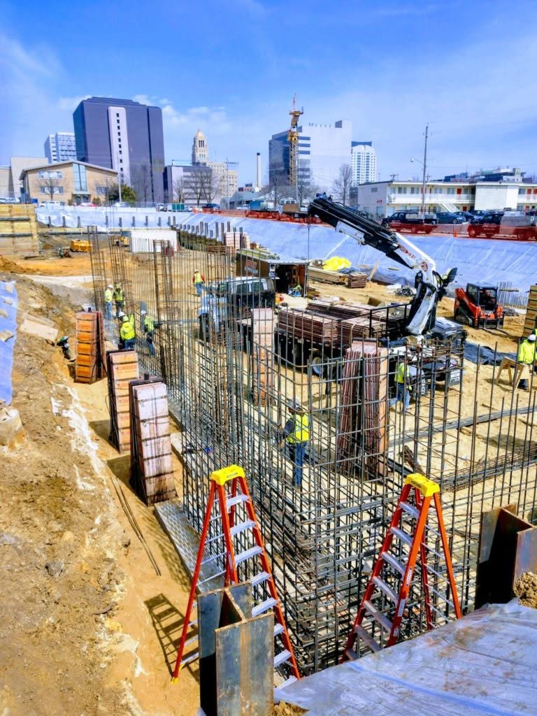 Commercial concrete construction project
